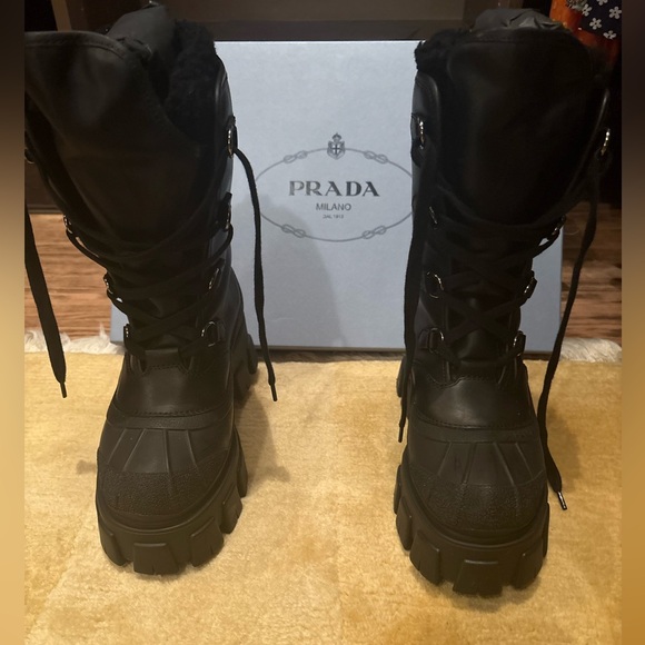 PRADA SHEARLING LINED BOOTS - Picture 1 of 4